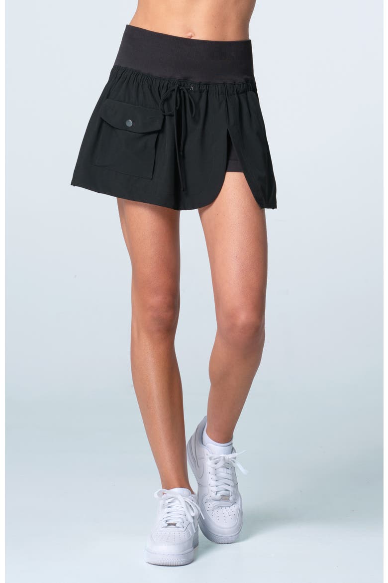 Cargo Pocket Wrap Skirt, Alternate, color, Black