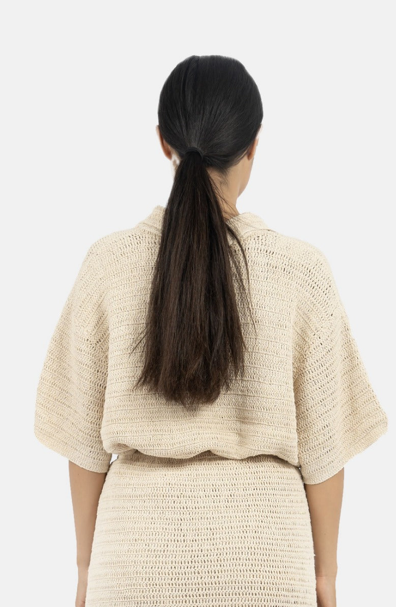 1People-US Sedona Crochet Polo Top, Alternate, color, Natural