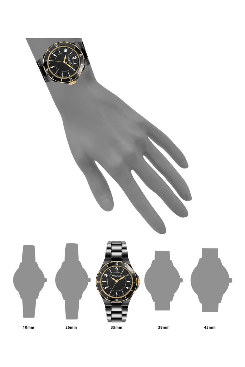 Two-Tone Bracelet Watch, 35mm, Alternate, color, BLACK