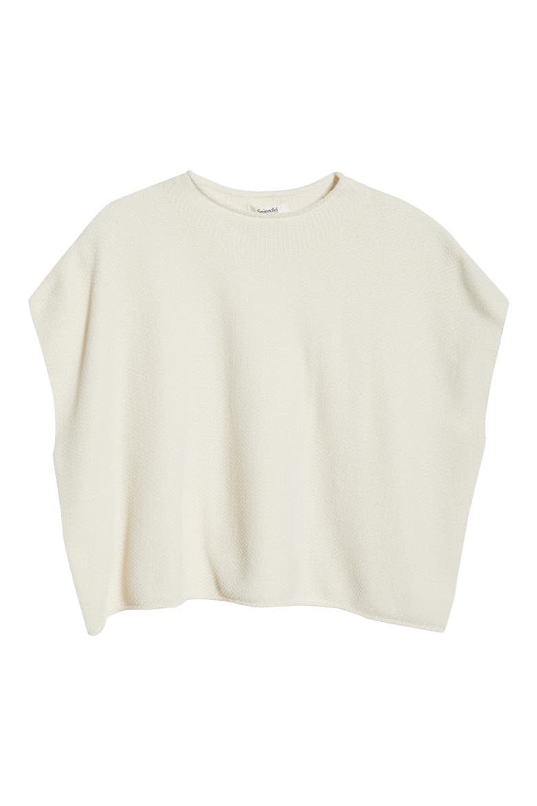 Andrea Funnel Neck Short Sleeve Sweater, Alternate, color, PALE OAK
