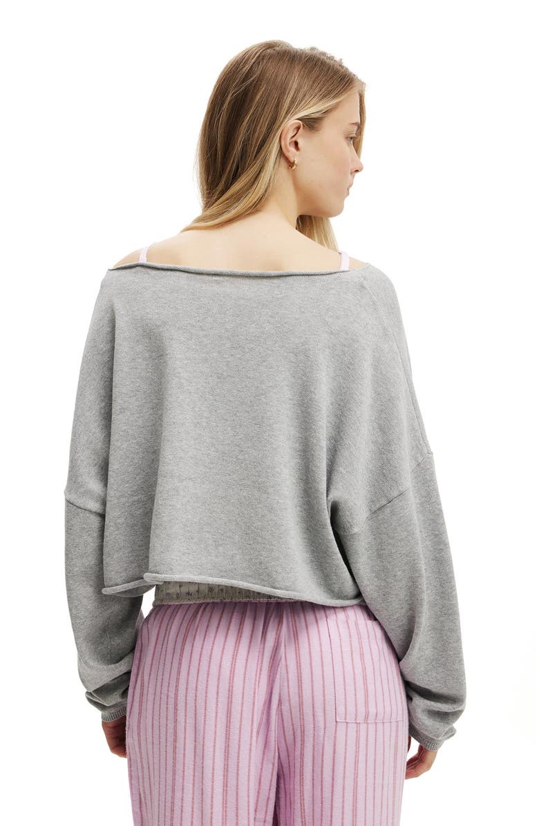 Body Women's Off The Shoulder Cropped Knit, Alternate, color, Grey Marle