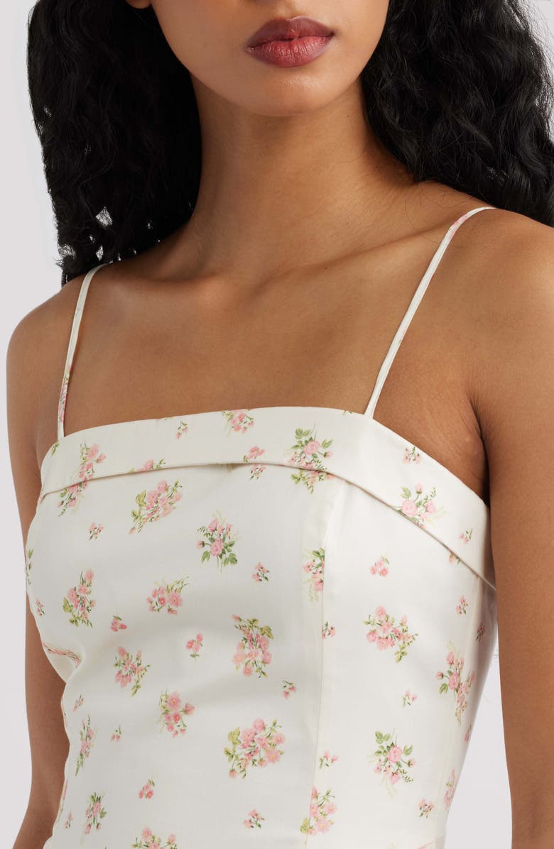 MANGO Ditsy Floral A-Line Midi Dress, Alternate, color, Ecru