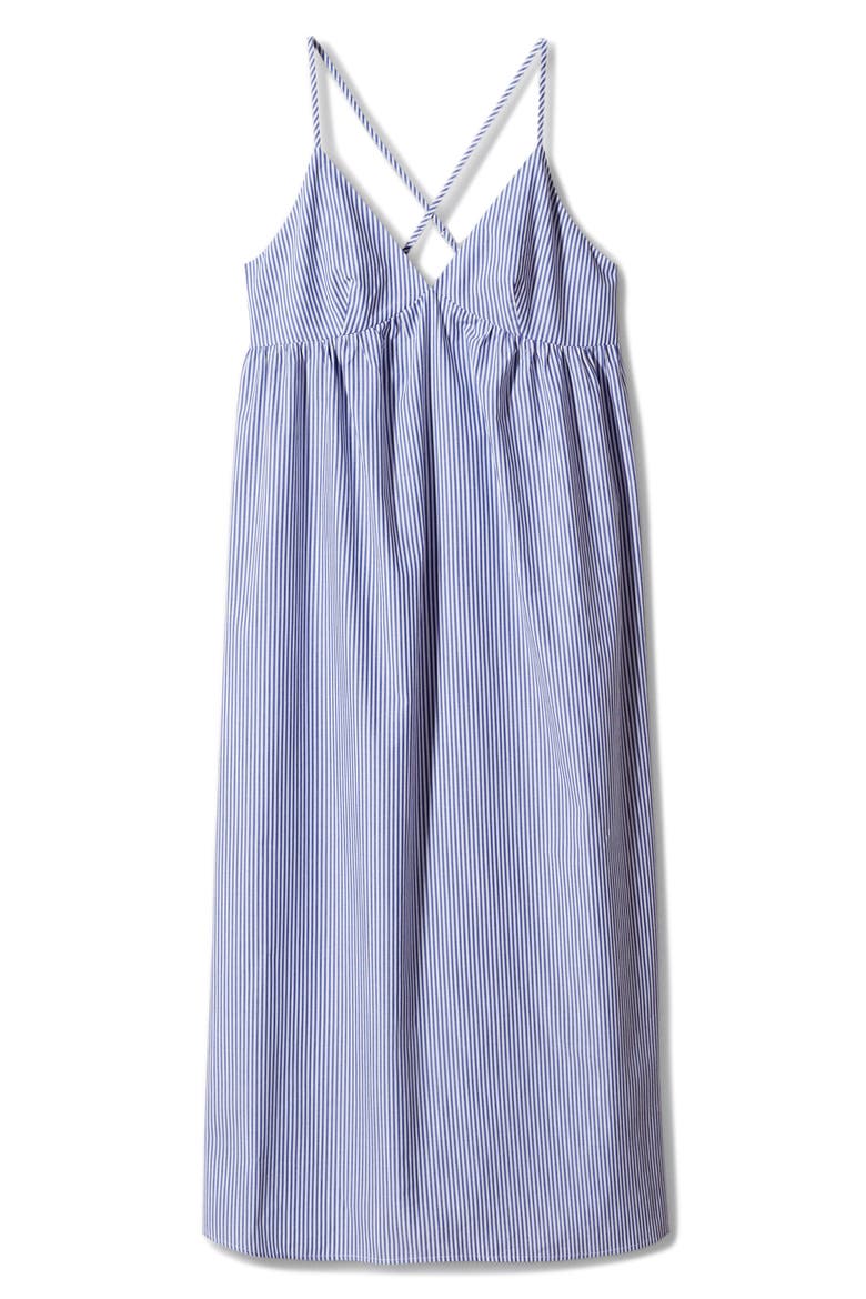 Stripe Cotton Midi Sundress, Alternate, color, NAVY