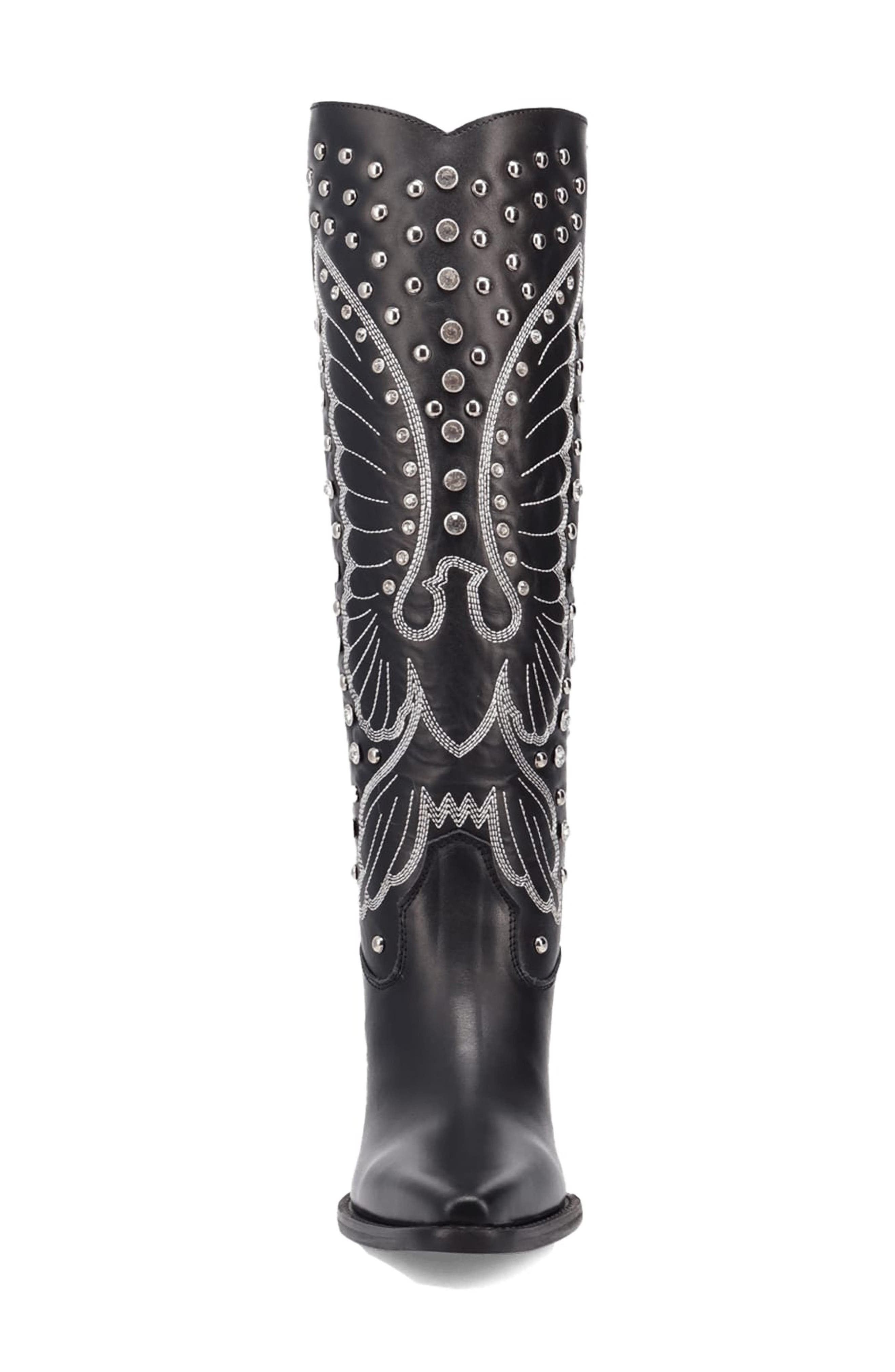 Dingo Diamonds Forever Knee High Western Boot, Alternate, color, Black