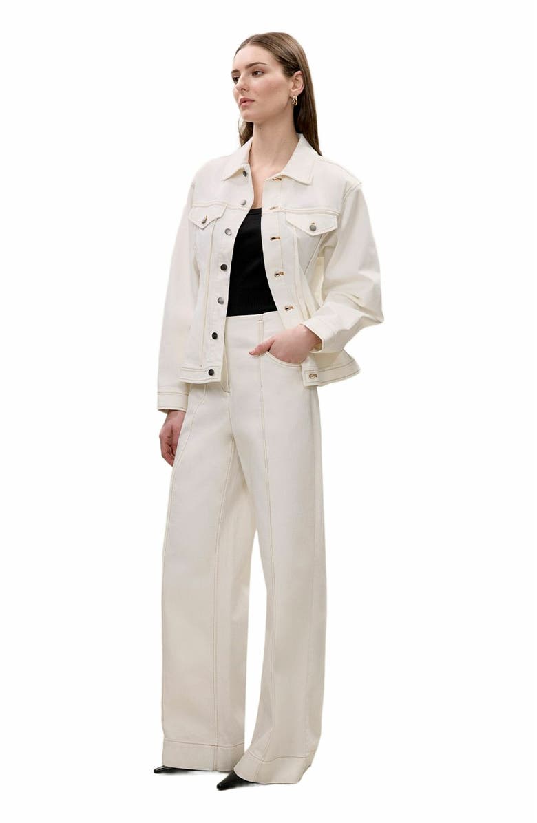 Rebecca Taylor Cora Denim Pant, Alternate, color, Eggshell Wash