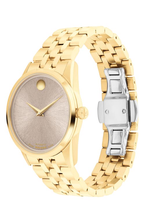 Movado Women's Museum Classic Swiss Automatic Yellow Pvd Watch, 33mm In Gray