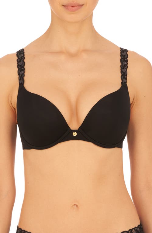 Natori Pure Luxe Underwire Push-Up Bra in Black at Nordstrom, Size 36Dd