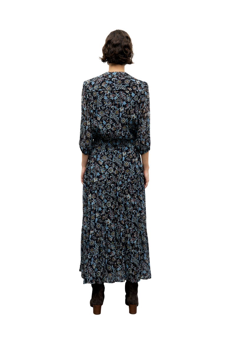 Corie Floral V-Neck Maxi Dress, Alternate, color, Black