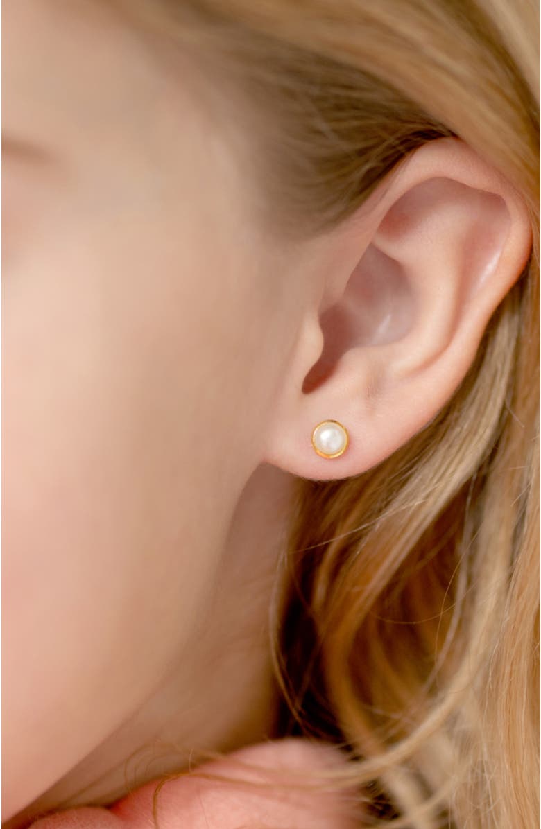 In Season Jewelry 14kmal Cultured Pearl Earrings, Alternate, color, White