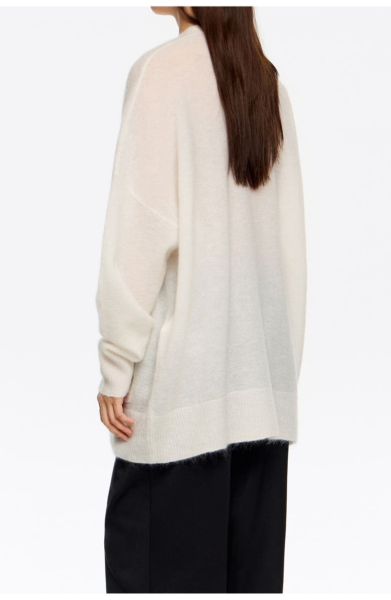 Bimba y Lola Long Mohair Cardigan, Alternate, color, Ivory