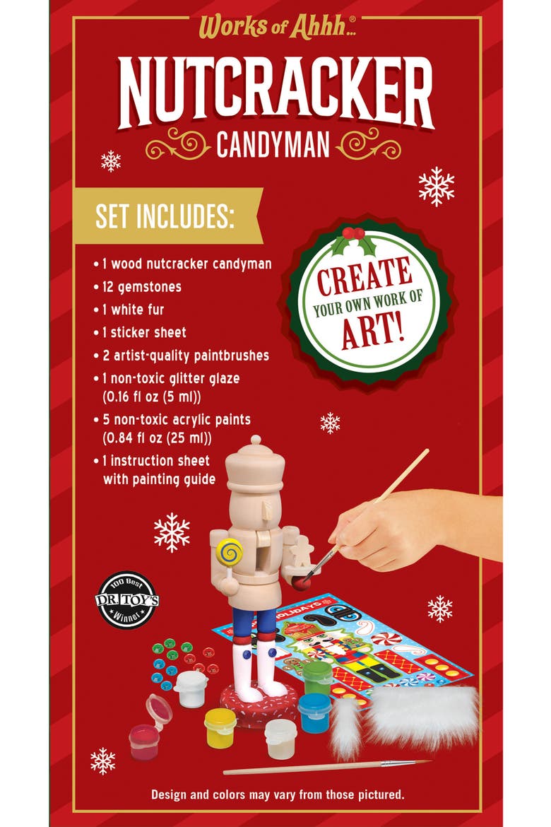 Nutcracker Candyman Wood Craft Kit, Alternate, color, Multicolor