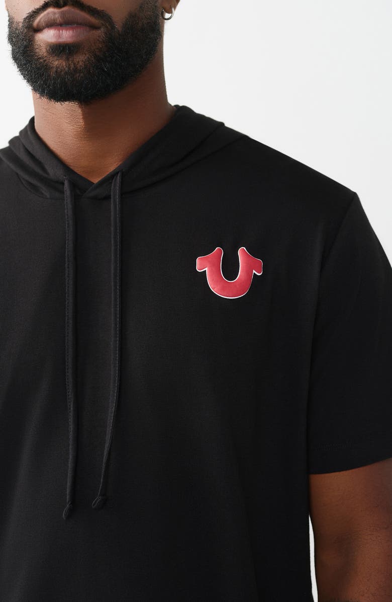 True Religion Buddha Hoodie Tee, Alternate, color, Jet Black