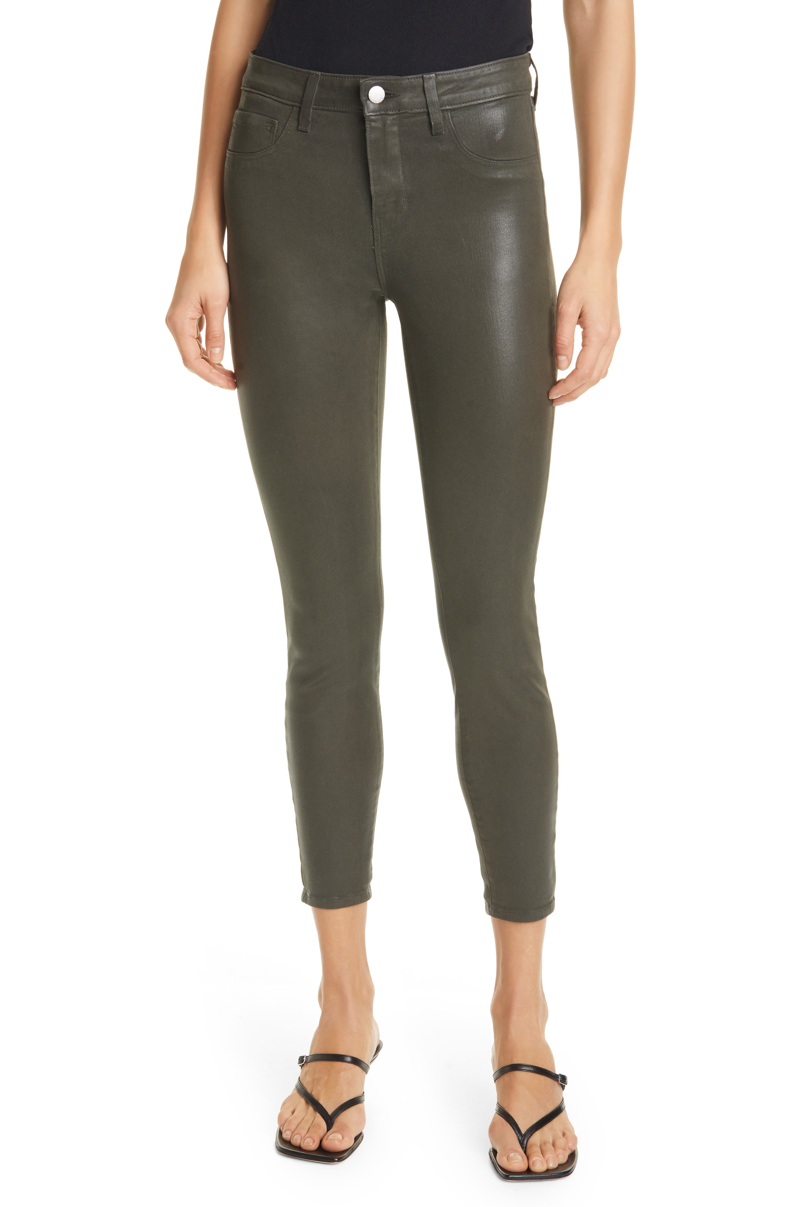 L'AGENCE Margot Coated Crop Skinny Jeans
