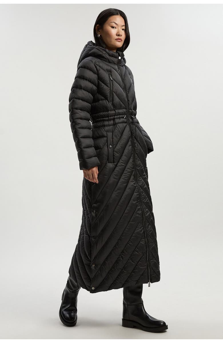 Karen Millen Petite Lightweight Packable Maxi Coat, Main, color, Black