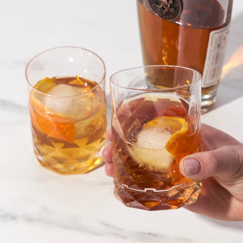 Viski Gem Crystal Tumblers Set Of 2 In Clear