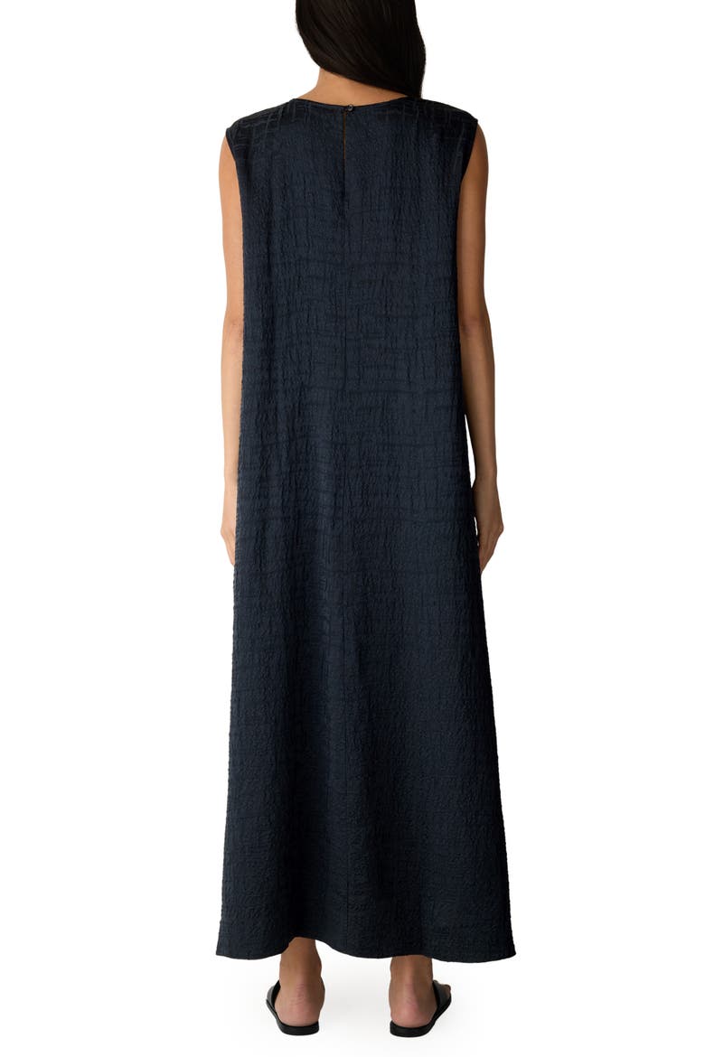 Silk Round Neck Maxi Dress, Alternate, color, MARITIME