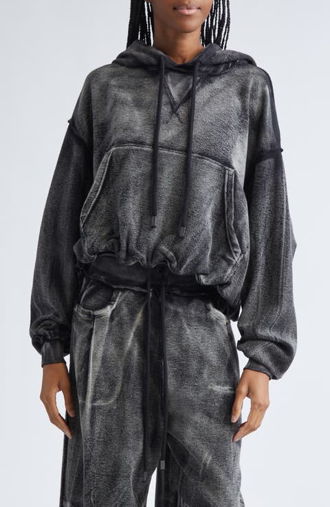 Balloon Bubble Hem Cotton Hoodie