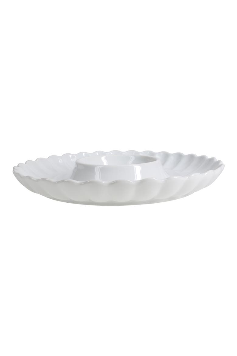 Petal Set of 2 Chip-N-Dip Bowl Set, Alternate, color, WHITE