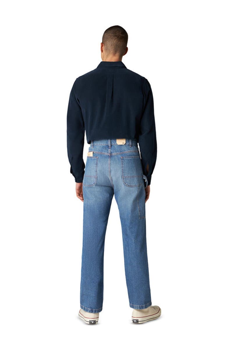 Fortela Allen Workwear Stone Wash Denim Trousers, Alternate, color, Blue