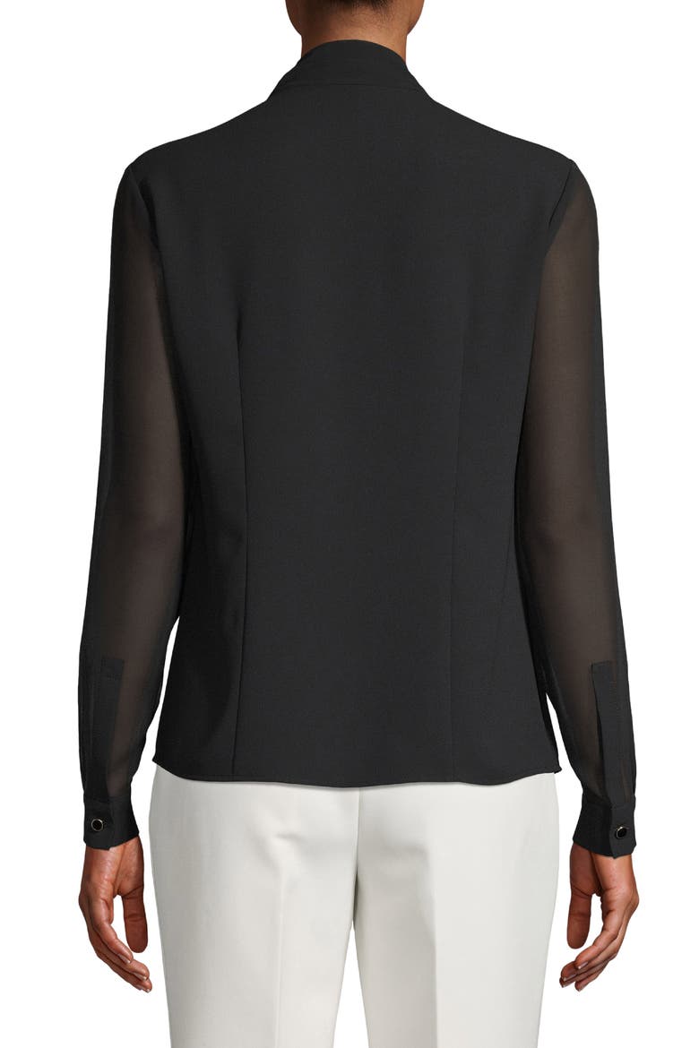 V-Neck Tie Front Blouse, Alternate, color, ANNE BLACK