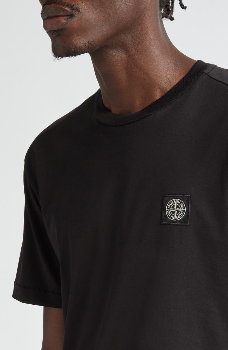 Stone Island Logo Patch Cotton T-Shirt, Alternate, color, Black