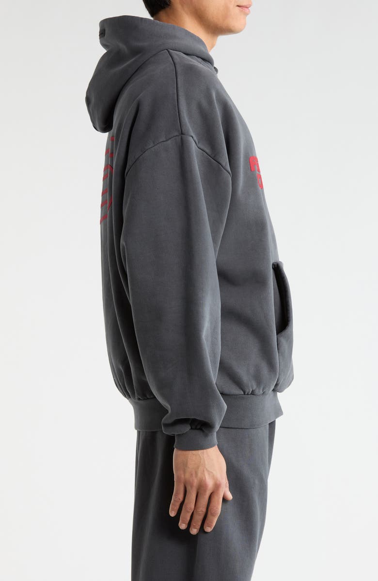 Fear of God Essentials "90s Logo Graphic Hoodie, Alternate, color, Iron Grey