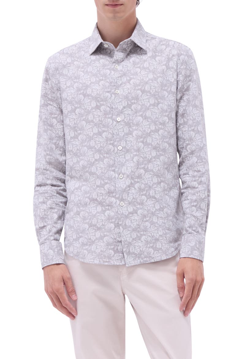 Julian OoohCotton® Linen Blend Button-Up Shirt, Main, color, OLIVE