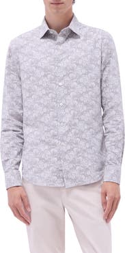 Bugatchi Julian OoohCotton® Linen Blend Button-Up Shirt