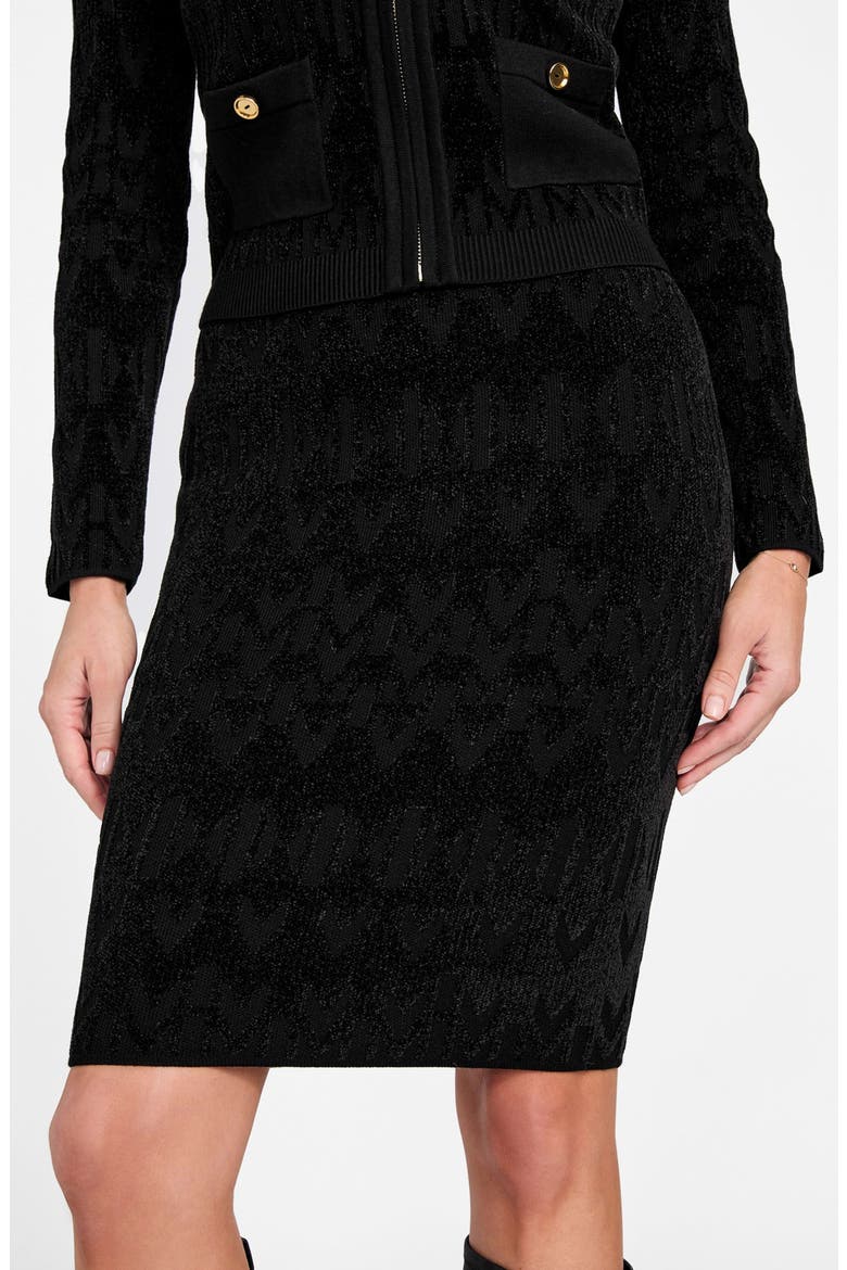 Adele Chenille Pencil Skirt, Alternate, color, BLACK-BLACK