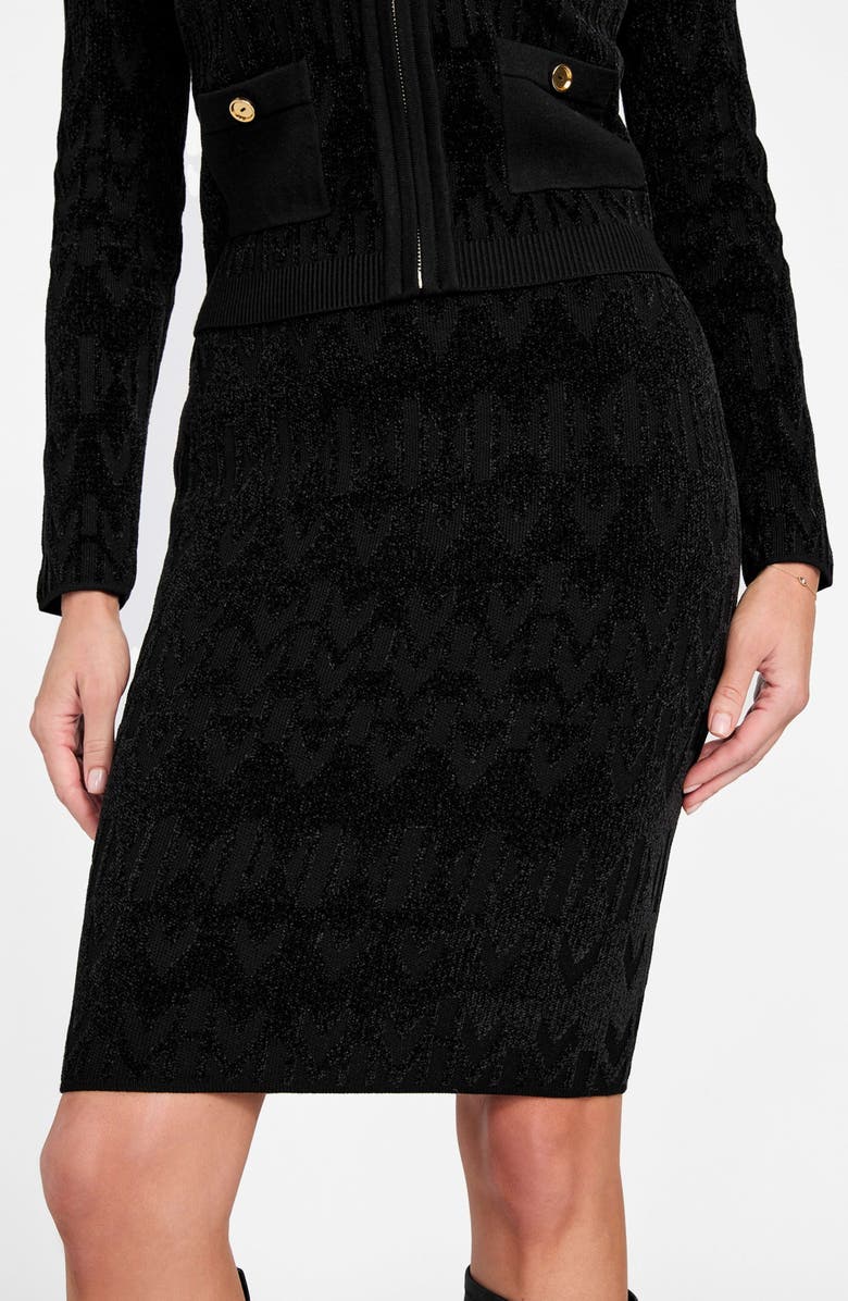 Marciano Adele Chenille Pencil Skirt, Alternate, color, Black-Black