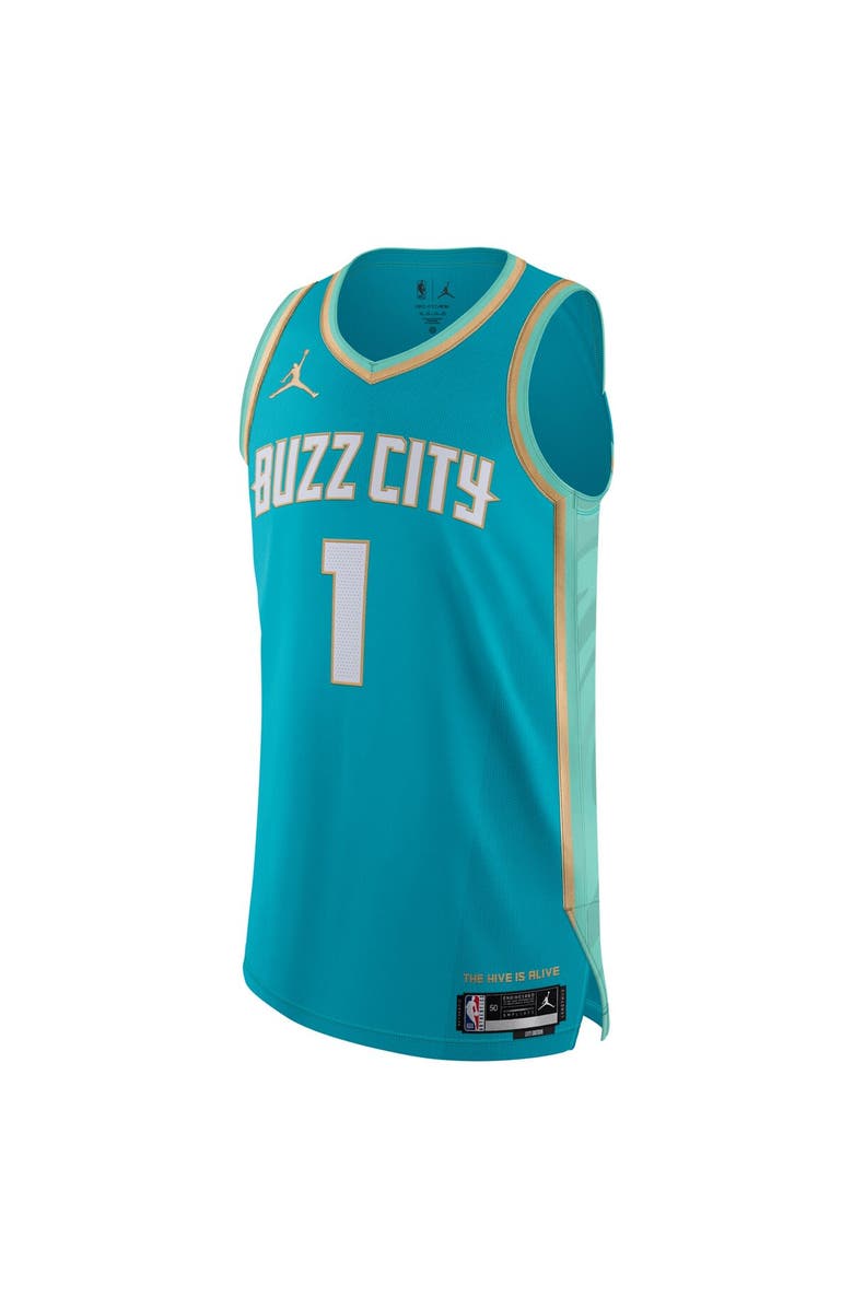Jordan Brand Men's Jordan Brand LaMelo Ball Teal Charlotte Hornets  Authentic Jersey - City Edition, Alternate, color, 