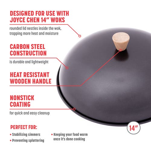 Joyce Chen Wok Lid For 14" Woks In Black