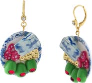 Betsey Johnson Cheese Plate Statement Earrings