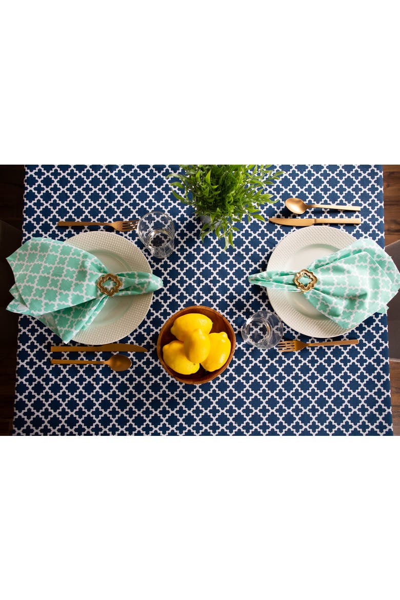 Lattice Print Tablecloth, Alternate, color, Nautical Blue