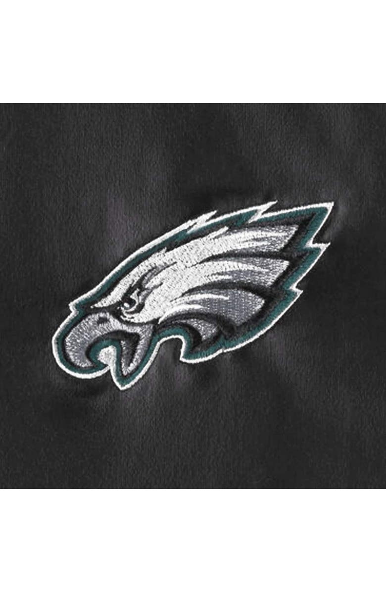 THE WILD COLLECTIVE Men's The Wild Collective Black Philadelphia Eagles Metallic Bomber Full-Snap Jacket, Alternate, color, 