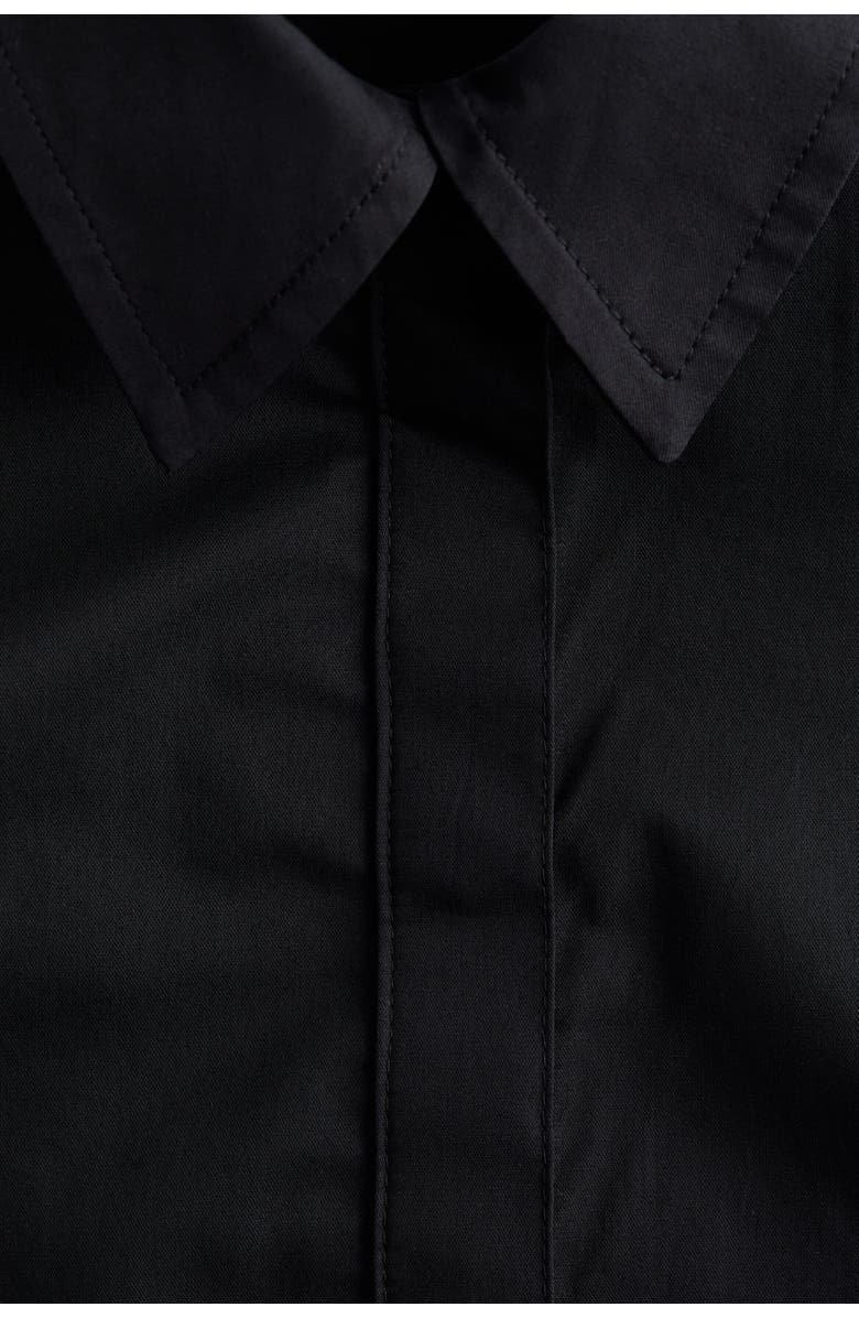 H&M Poplin peplum shirt, Alternate, color, Black