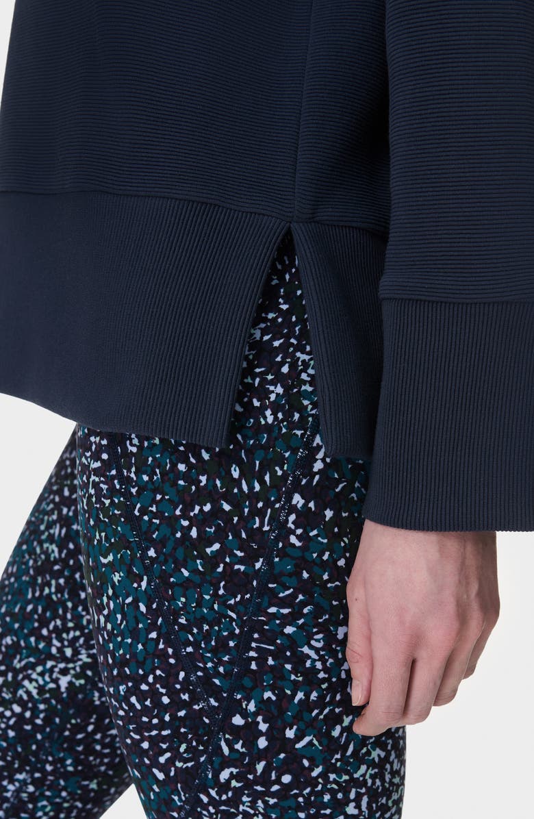 Sweaty Betty Peaceful Ottoman Rib Sweatshirt, Alternate, color, Navy Blue