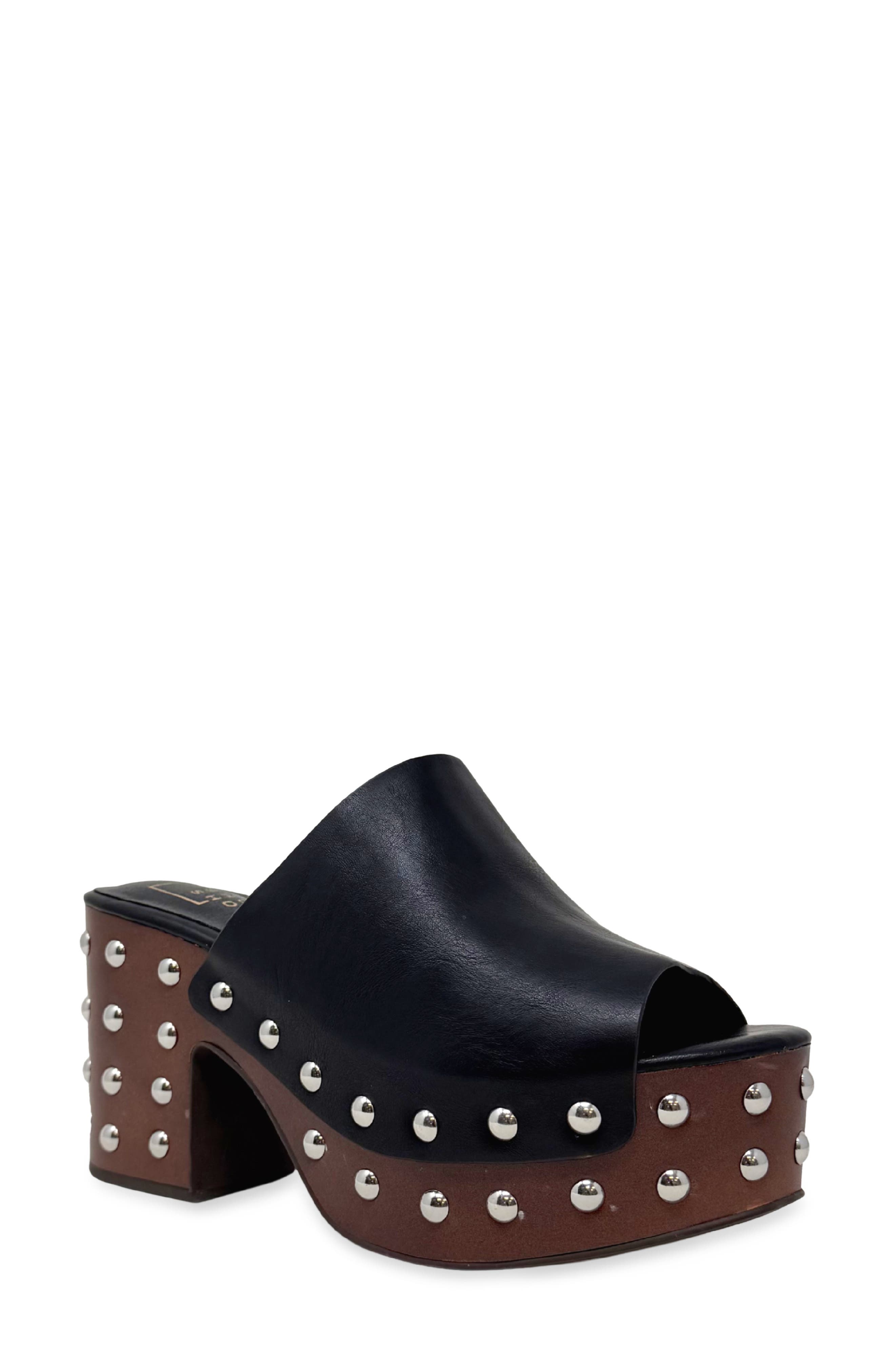 SHUSHOP Holly Platform Slide Sandal, Main, color, Black