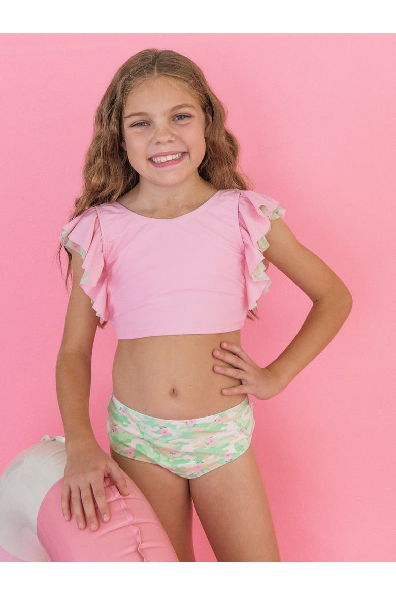 Butterfly Tankini 2-Piece Swimsuit, Alternate, color, Sage Blossom Camo