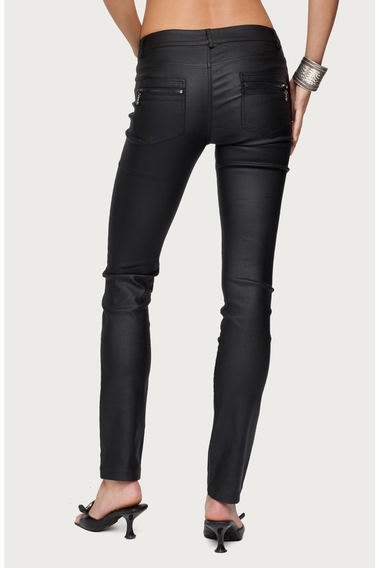 Kaede Faux Leather Skinny Pants, Alternate, color, BLACK