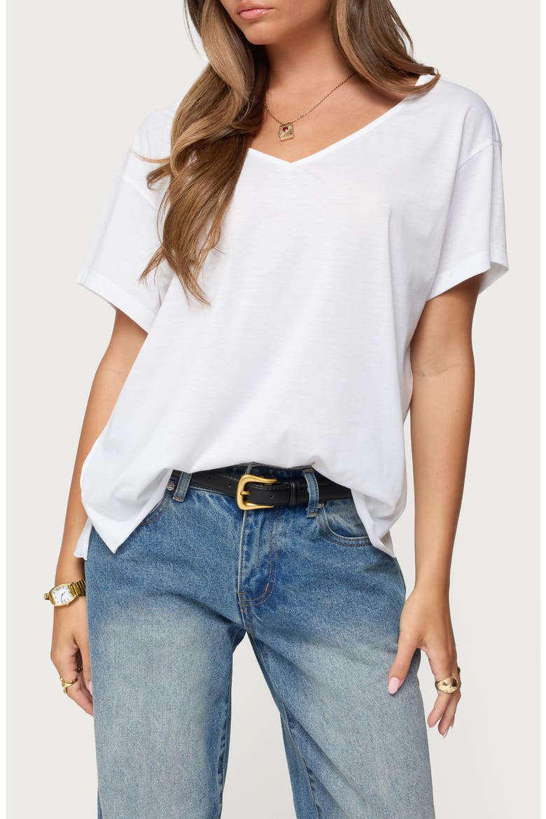 Sonora Oversize V-Neck T-Shirt, Main, color, WHITE