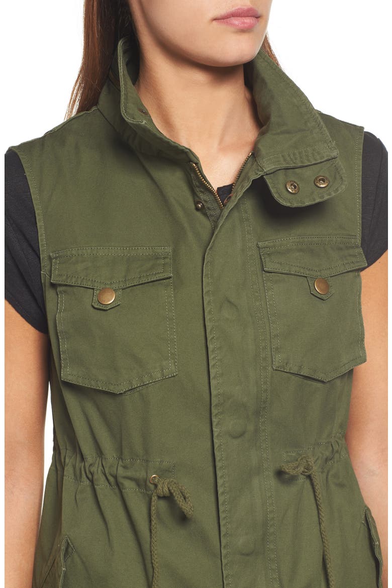 Cotton Twill Military Vest, Alternate, color, ARMY GREEN