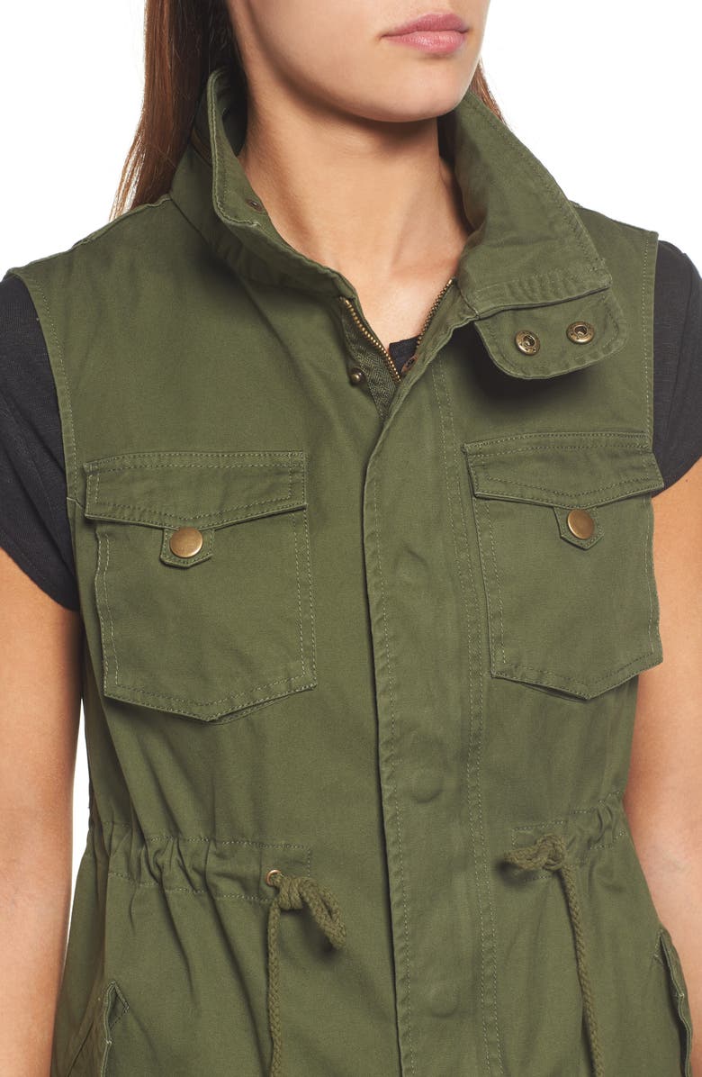 Pleione Cotton Twill Military Vest, Alternate, color,