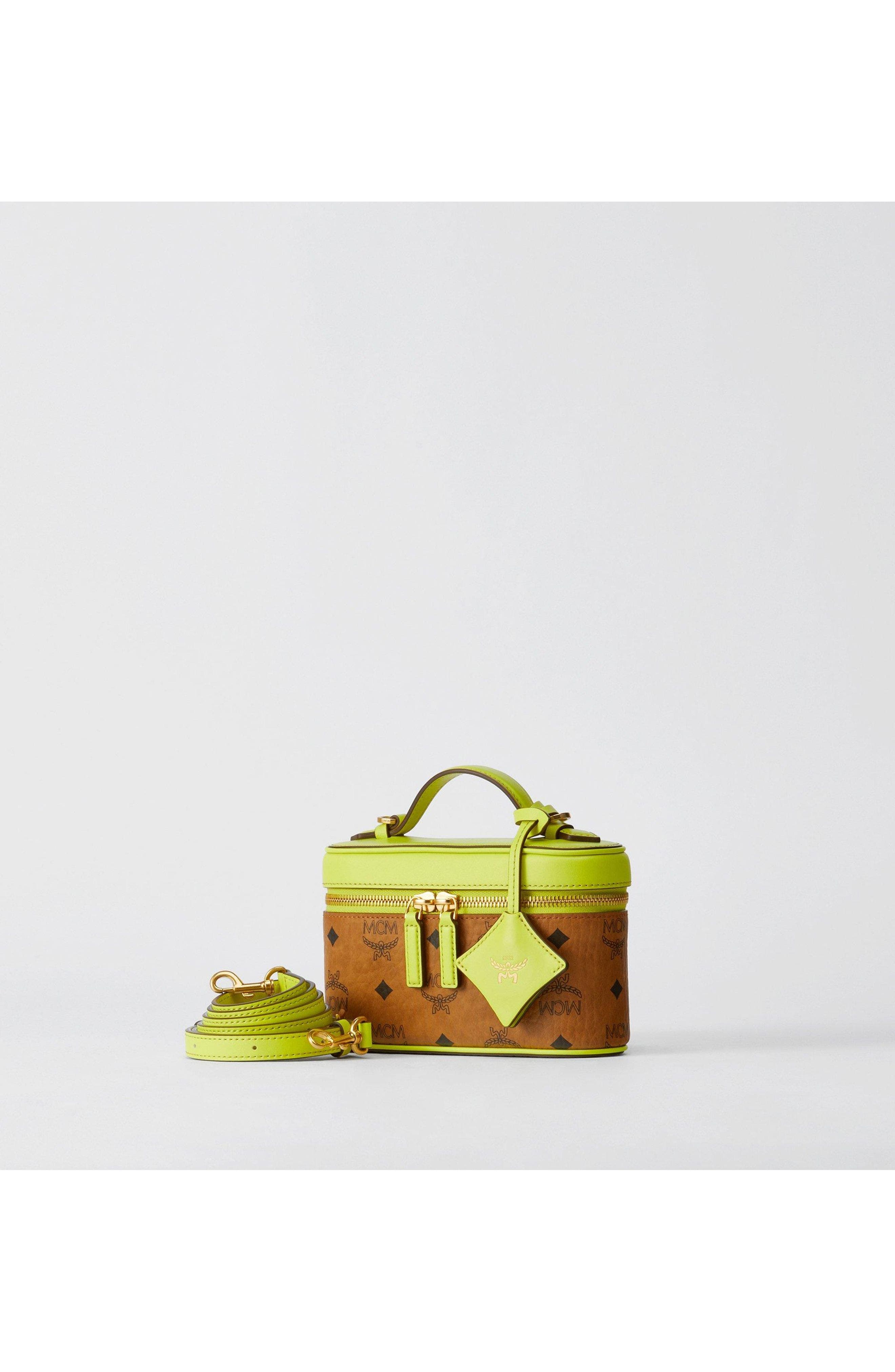 Mini Aren Vanity Case In Visetos Leather Mix, Alternate, color, Cognac