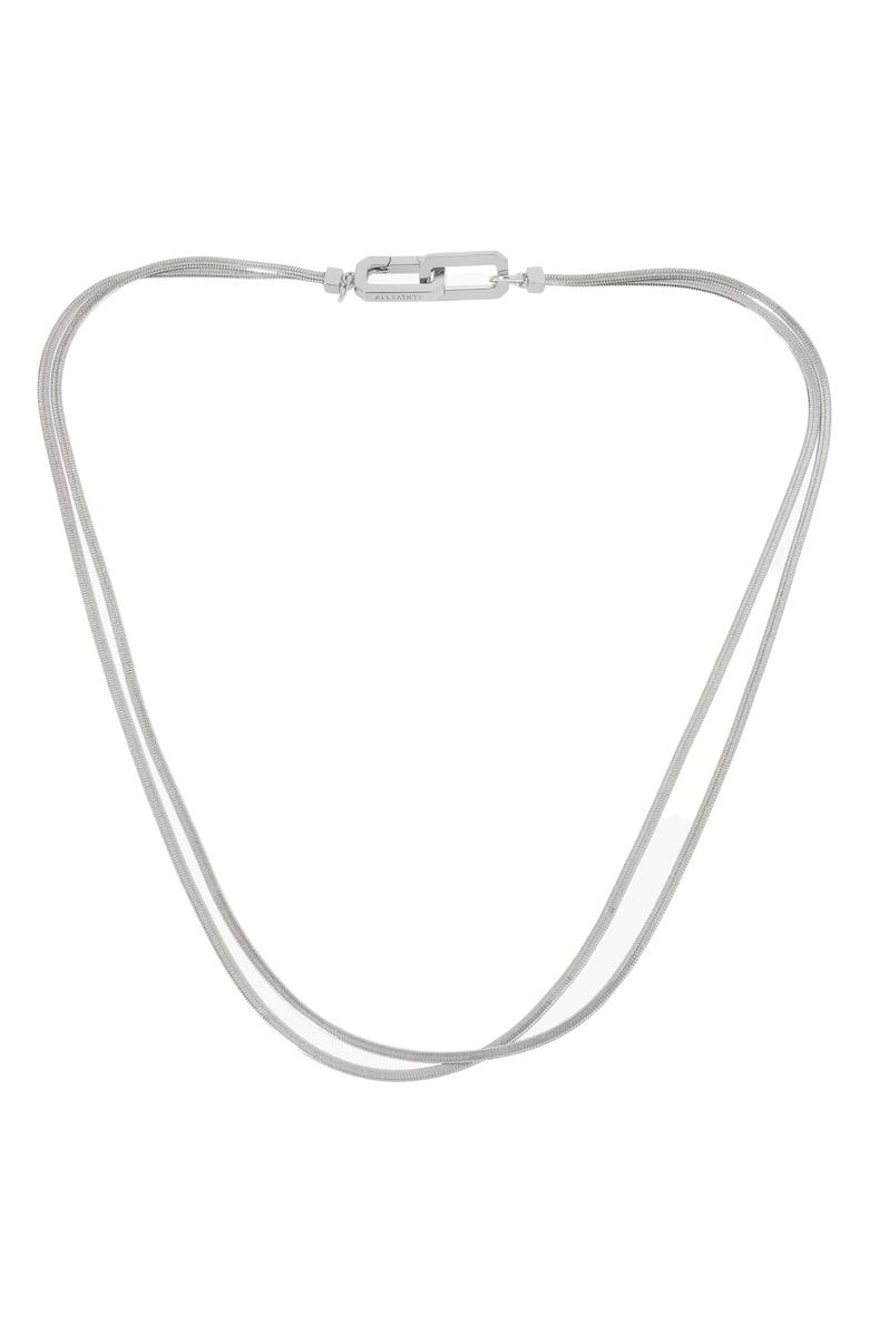 AllSaints Layered Snake Chain Collar Necklace, Main, color, 