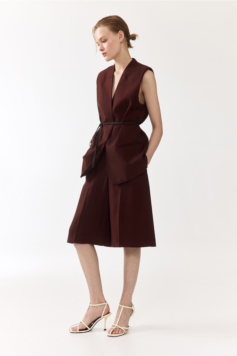 Belted Waistcoat, Alternate, color, Dark brown