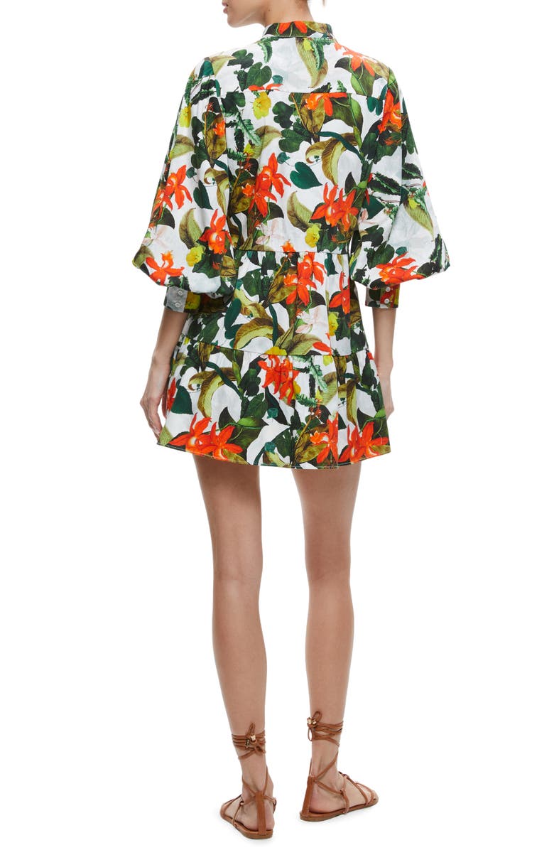 Alice + Olivia Cailin Floral Print Minidress, Alternate, color, 