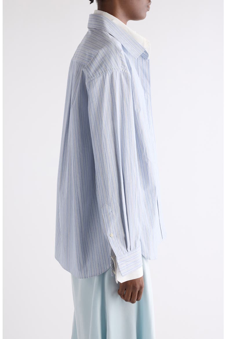 Soublera Layered Stripe Button-Up Shirt, Alternate, color, BLUE/ WHITE