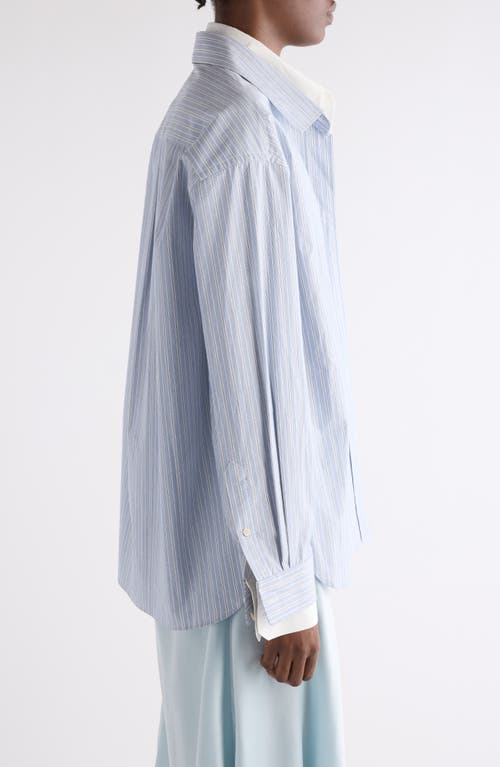 Acne Studios Womens Blue White Layered Striped Cotton-poplin Shirt In Blue