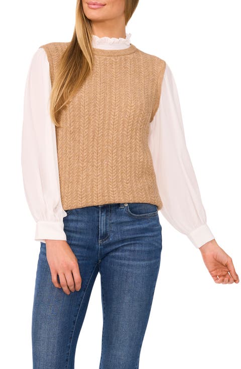 Layered Look Sweater Vest